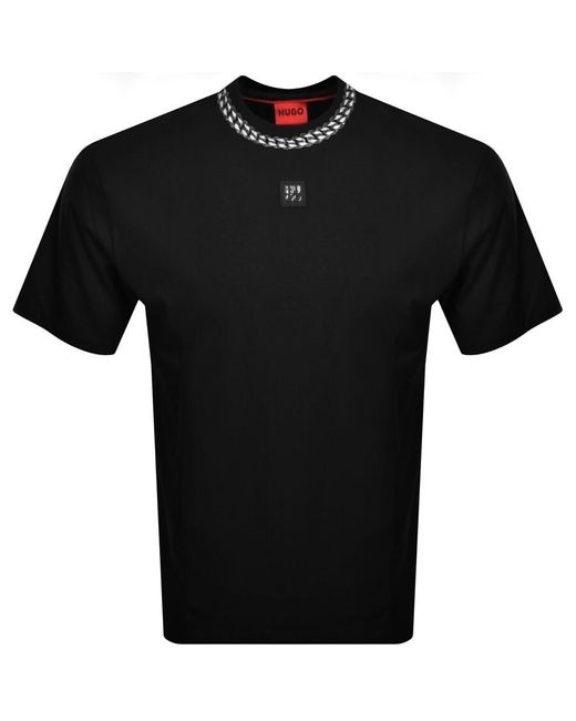 HUGO Black Deternal T Shirt for men