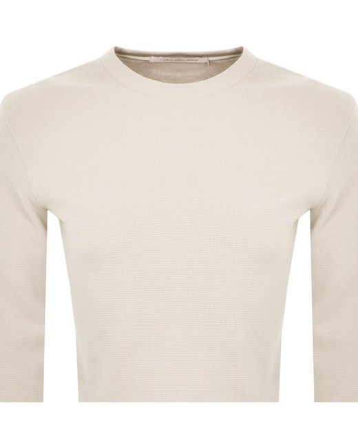 Calvin Klein White Jeans Long Sleeve T Shirt for men