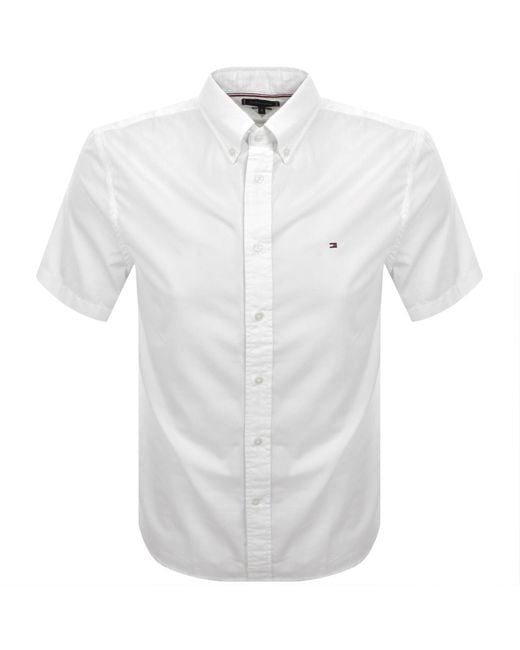 Tommy Hilfiger White Flex Poplin Regular Fit Shirt for men