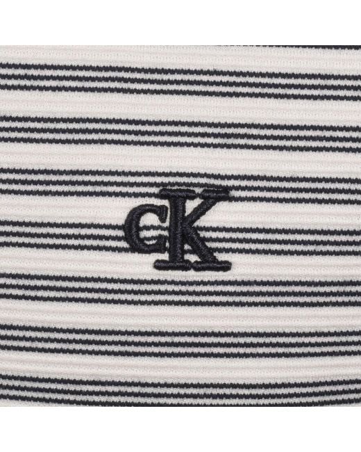 Calvin Klein Gray Striped Ottomen T Shirt Off for men