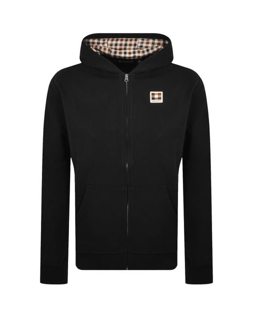 Aquascutum Black Badge Full Zip Hoodie for men