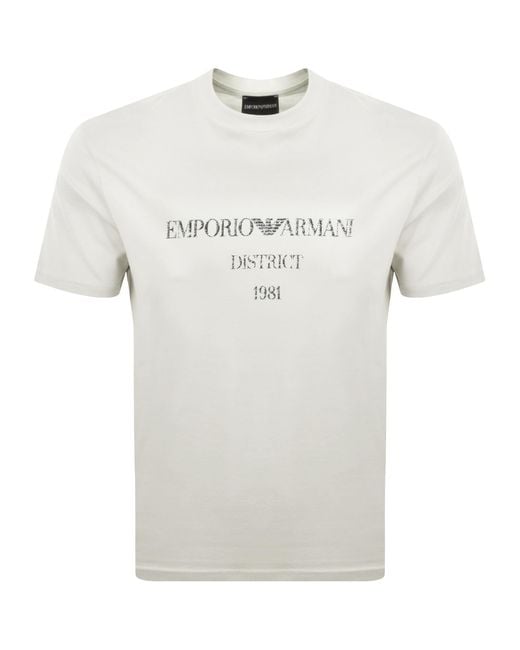 Armani White Emporio Logo T Shirt for men