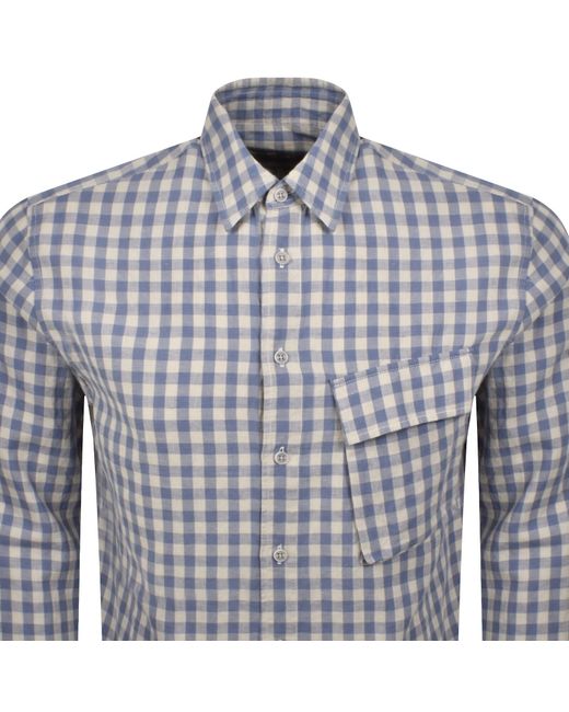 Belstaff Blue Scale Long Sleeved Shirt for men