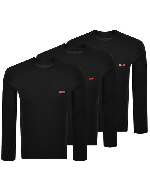 HUGO Black 3 Pack Long Sleeve T Shirts for men