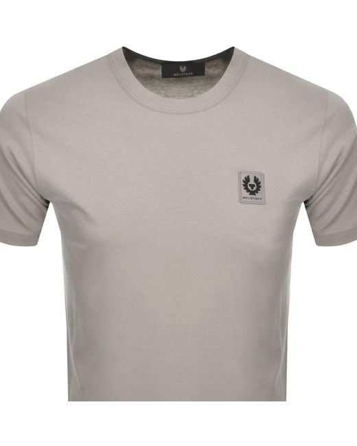 Belstaff Gray Short Sleeve Logo T Shirt for men