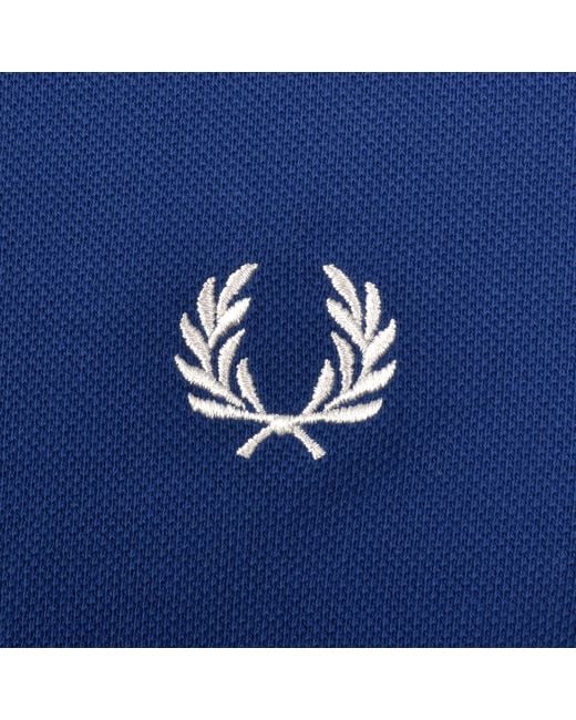 Fred Perry Blue Twin Tipped Polo T Shirt for men