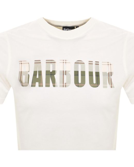 Barbour White Thurford T Shirt for men