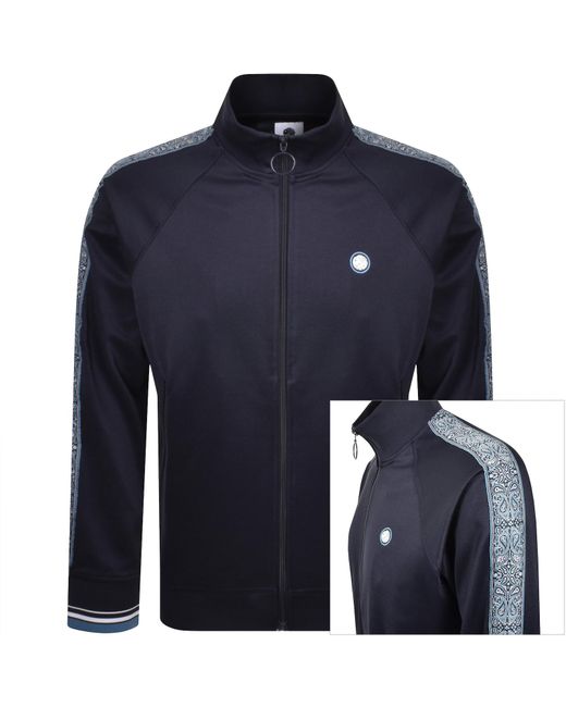 Pretty Green Blue Eclipse Paisley Tape Track Top for men