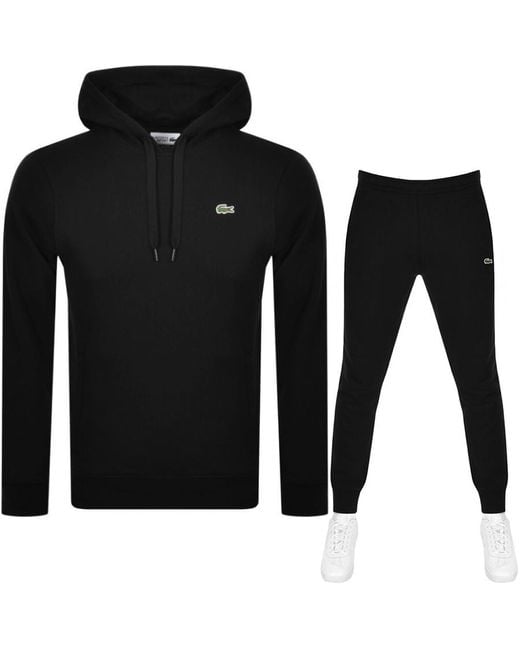 Lacoste Hooded Tracksuit in Black for Men | Lyst