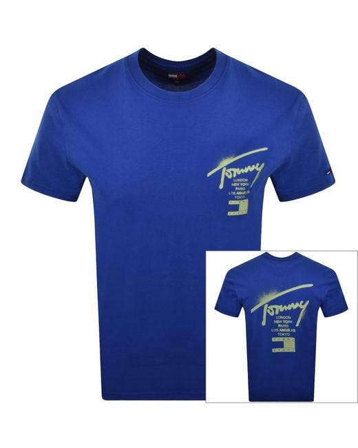 Tommy Hilfiger Blue Sign City T Shirt for men