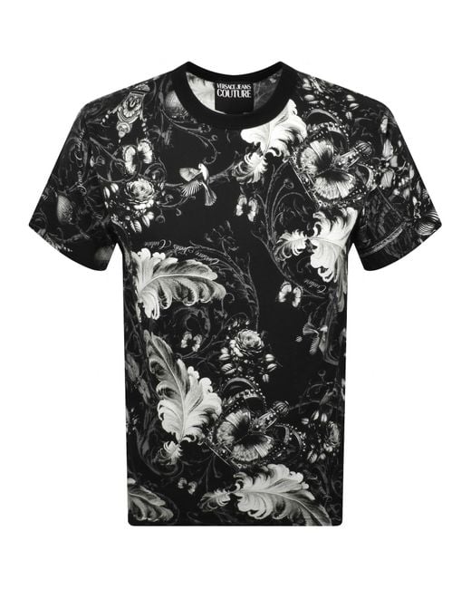 Versace Jeans Black Couture All Over T Shirt for men