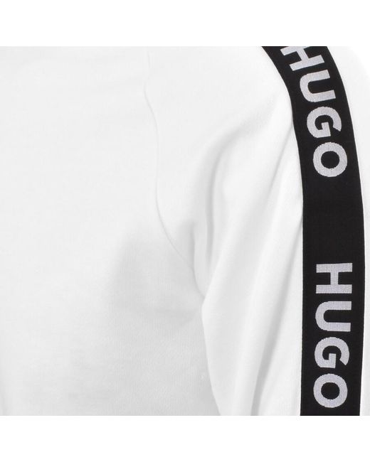 HUGO White Lounge Sporty Logo Sweatshirt for men