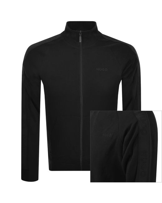HUGO Black Lounge Full Zip Tonal Sweatshirt for men