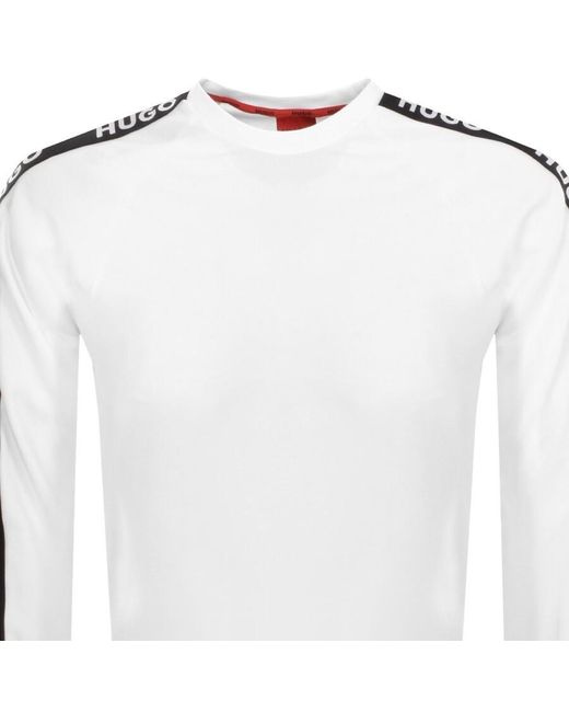 HUGO White Sporty Logo Sweatshirt for men