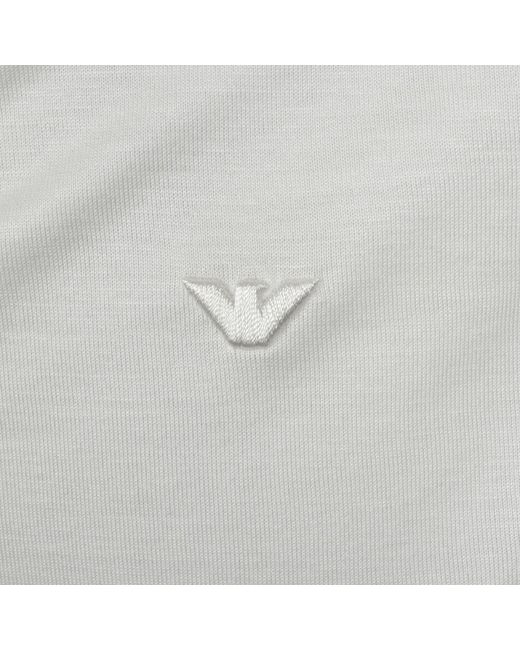 Armani White Emporio Short Sleeved Polo T Shirt for men