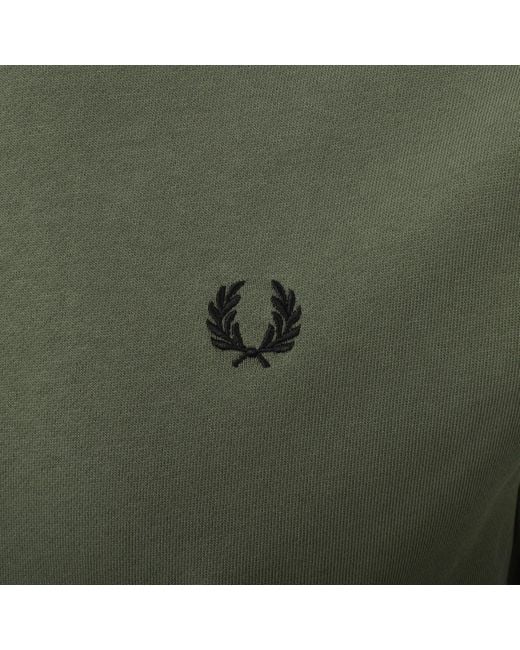 Fred Perry Green Crew Neck Sweatshirt Wreath for men