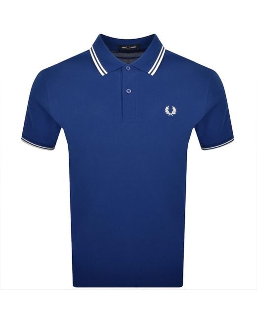 Fred Perry Blue Twin Tipped Polo T Shirt for men