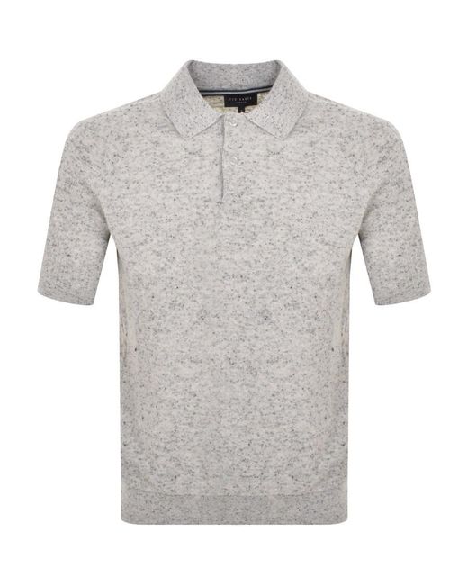 Ted Baker Gray Ustee Knit Polo T Shirt for men