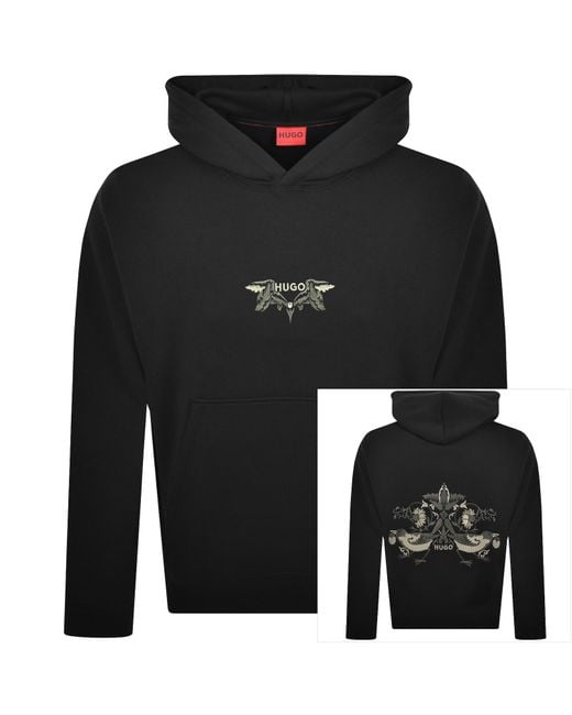HUGO Black Dimstone Hoodie for men