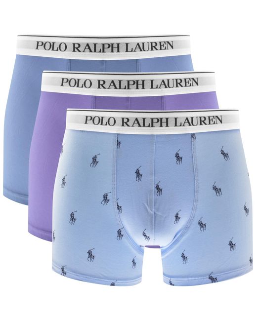 Ralph Lauren Blue Underwear 3 Pack Trunks for men