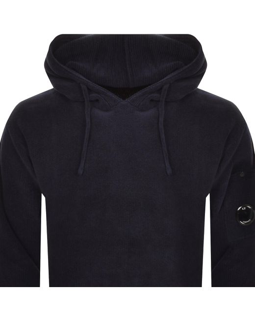 C P Company Blue Cp Company Chenille Knit Hoodie for men