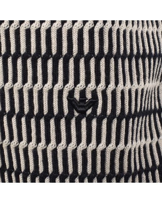 Armani Gray Emporio Patterned Wool Jumper for men