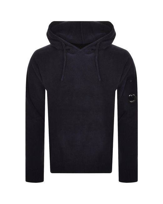 C P Company Blue Cp Company Chenille Knit Hoodie for men