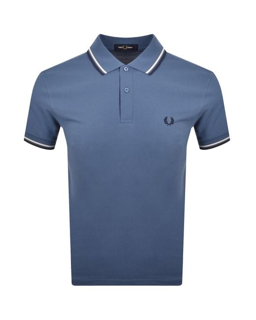 Fred Perry Blue Twin Tipped Polo T Shirt for men