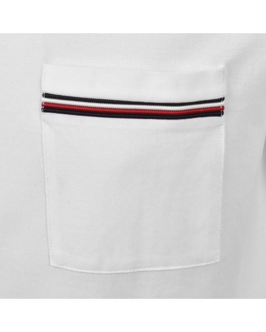 Tommy Hilfiger White Regular Fit Pique T Shirt for men