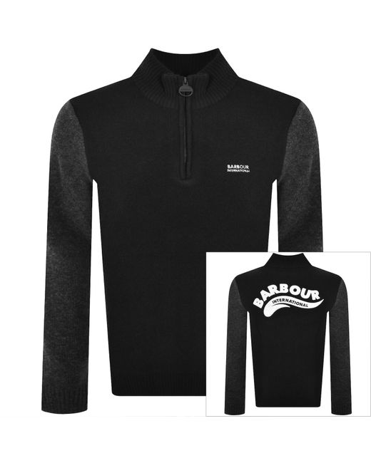 Barbour Black Knitted Sweatshirt for men