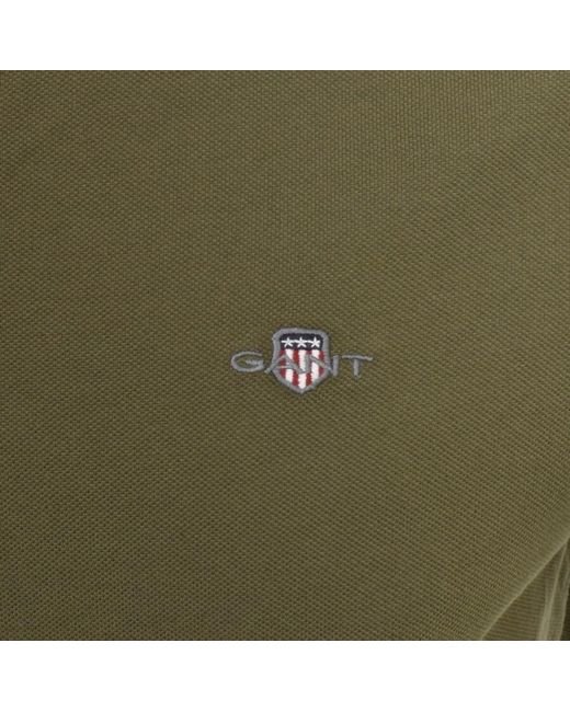 Gant Green Regular Shield Pique Polo T Shirt for men