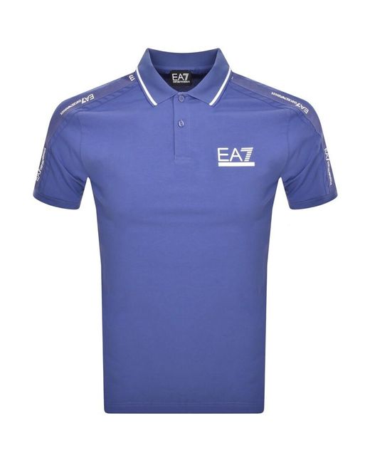 EA7 Emporio Armani Tipped Polo T Shirt in Blue for Men Lyst