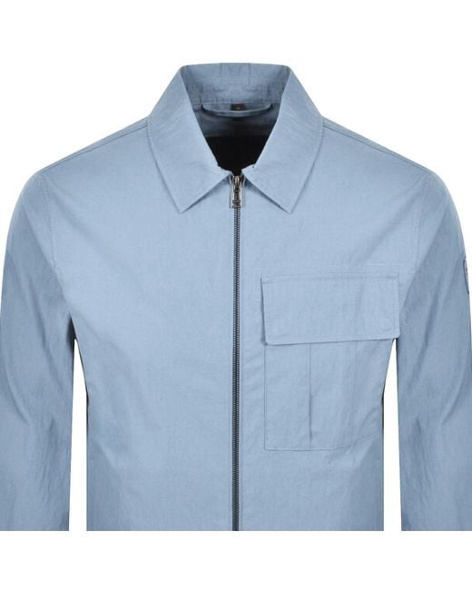 Belstaff Blue Cargo Overshirt for men