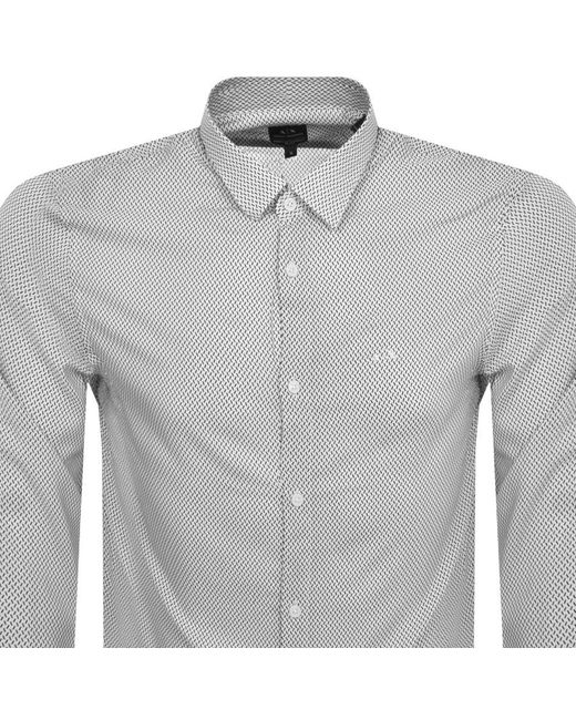 Armani Exchange Gray Long Sleeve Shirt for men