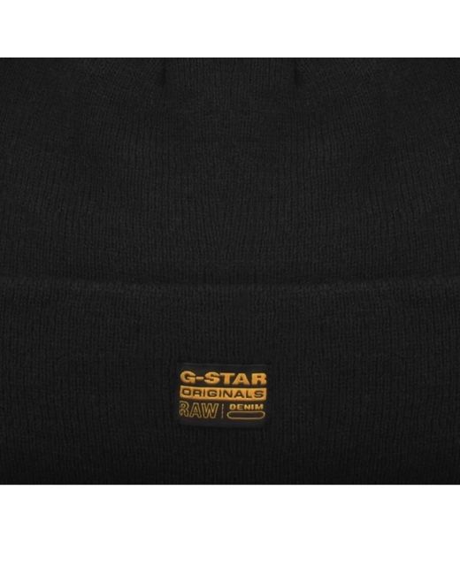 G-Star RAW Black Raw Effo Long Beanie Hat for men