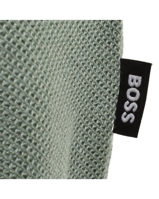 BOSS BUSINESS Green Boss H Jianluca Knit T Shirt for men