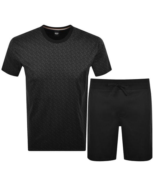BOSS BUSINESS Black Boss Relax T Shirt And Shorts Set for men