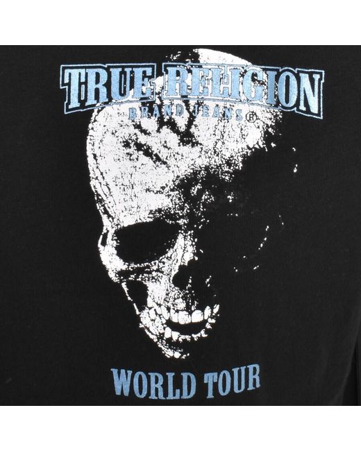 True Religion Black Skull World Tour T Shirt for men