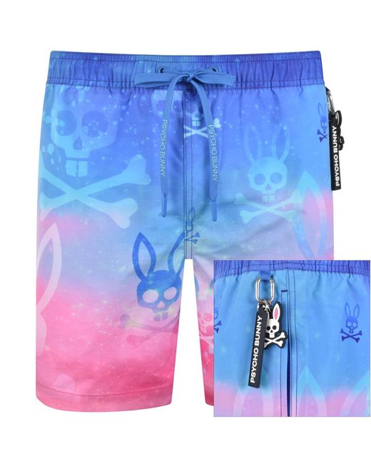 Psycho Bunny Blue Caspian Swim Shorts Begonia for men