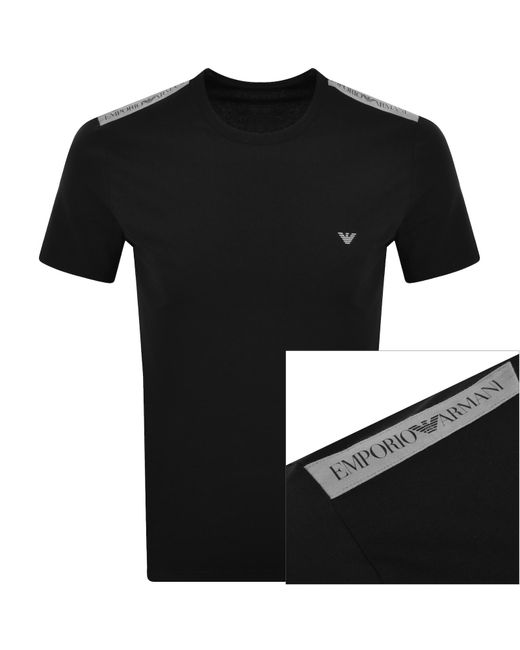 Armani Black Emporio Lounge Logo T Shirt for men