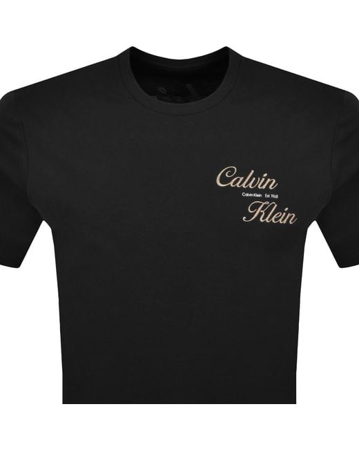 Calvin Klein Black Jeans Graphic Logo T Shirt for men