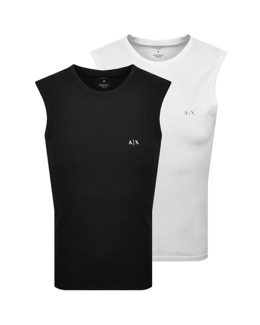 ARMANI EXCHANGE Black 2 Pack Vest Tops for men