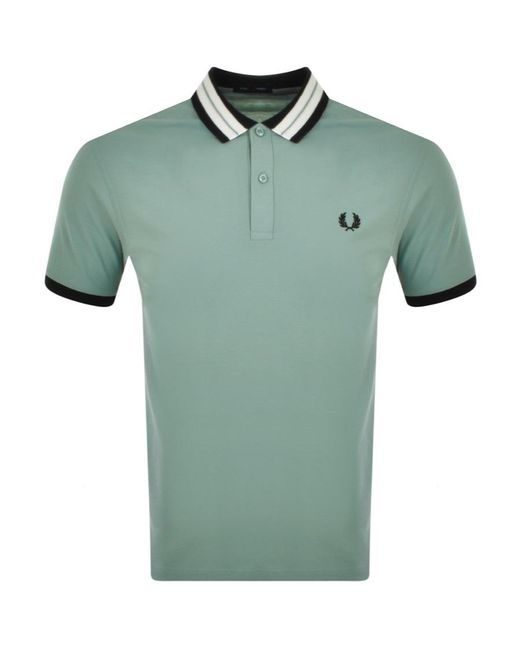 Fred Perry Cotton Textured Collar Polo T Shirt in Blue for Men | Lyst