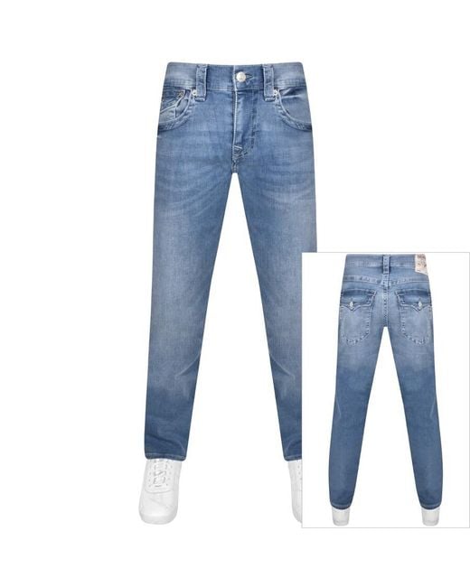 True Religion Blue Ricky Flap Light Wash Jeans for men
