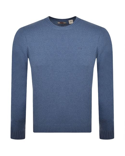 Levi's Blue Crew Neck Knit Jumper for men