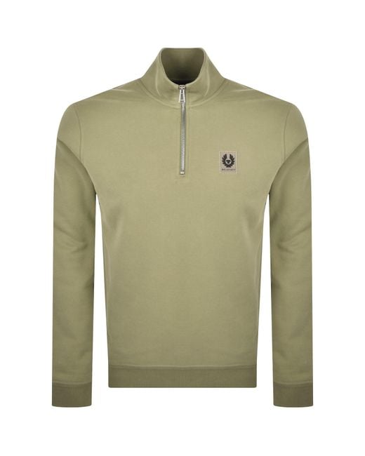Belstaff Green Quarter Zip Sweatshirt Fatigue for men