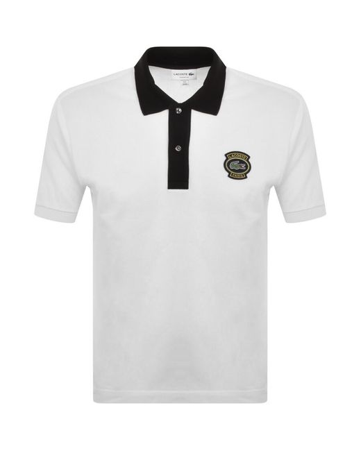 Lacoste White Short Sleeved Polo T Shirt for men