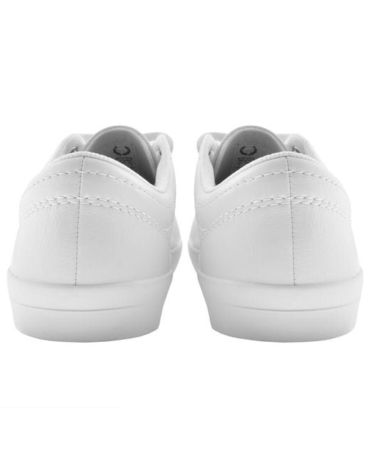 Fred Perry White Baseline Leather Trainers for men