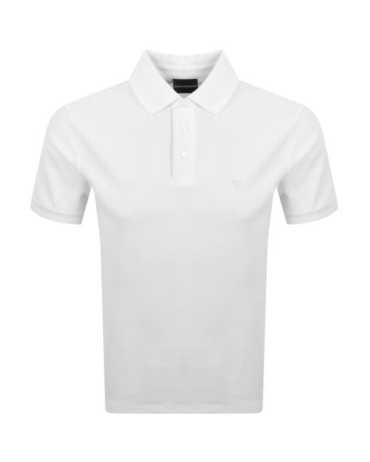 Armani White Emporio Short Sleeved Polo T Shirt for men