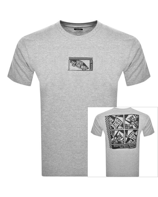 Vans Gray Classic Tech Box Logo T Shirt for men